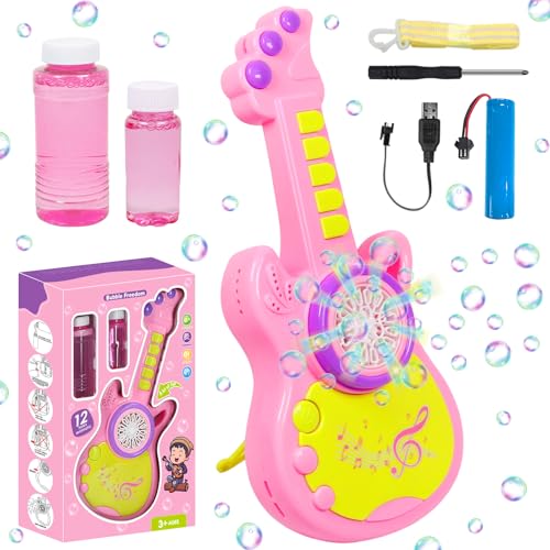 Seifenblasenmaschine, Seifenblasenpistole Kinder, Elektrischer Seifenblasenpistole mit Seifenblasenlösung, Seifenblasenmaschine für Kinder für Outdoor Party Hochzeit Geburtstag (Rosa) von JOKILY