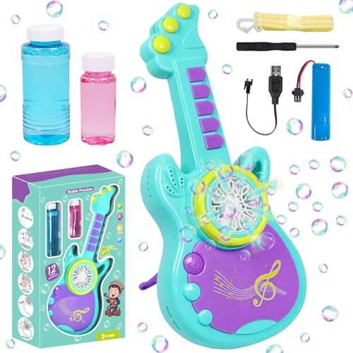 Seifenblasenpistole Kinder, Seifenblasenmaschine, LED Gitarre Seifenblasenpistole mit Licht, mit Seifenblasen Flüssigkeit, Seifenblasenmaschine für Kinder für Outdoor Party Hochzeit Geburtstag (Grün) Seifenblasenpistole Kinder, Seifenblasenmaschine, LED Gitarre Seifenblasenpistole mit Licht, mit Seifenblasen Flüssigkeit, Seifenblasenmaschine für Kinder für Outdoor Party Hochzeit Geburtstag (Grün) von JOKILY