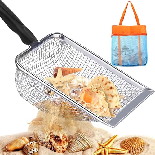Strand Mesh Schaufel, Sandschaufel Kinder, Strandspielzeug Kinder, Sandschaufel Kinder mit Sandspielzeug Taschen, Sandspielzeug für die Aufnahme von Muscheln für Jungen Mädchen strandspielzeug von JOKILY