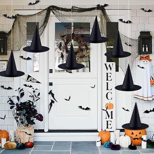 JOLCEEY 6 Stück Hexenhut Schwarz Halloween, Schwarzer Hängender Hexenhut Kostüm Zubehör für Halloween Party Kostum Cosplay JOLCEEY 6 Stück Hexenhut Schwarz Halloween, Schwarzer Hängender Hexenhut Kostüm Zubehör für Halloween Party Kostum Cosplay von JOLCEEY