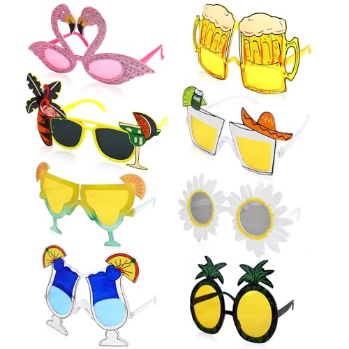 JOLIGAEA 8 Stück Hawaiian Tropical Partybrillen Set, Neuheit Party Brille Rahmen, Strandparty Sonnenbrillen, Lustige Sonnenbrille, Party Zubehör, Kindergeburtstag Gastgeschenke, Foto Requisiten JOLIGAEA 8 Stück Hawaiian Tropical Partybrillen Set, Neuheit Party Brille Rahmen, Strandparty Sonnenbrillen, Lustige Sonnenbrille, Party Zubehör, Kindergeburtstag Gastgeschenke, Foto Requisiten von JOLIGAEA