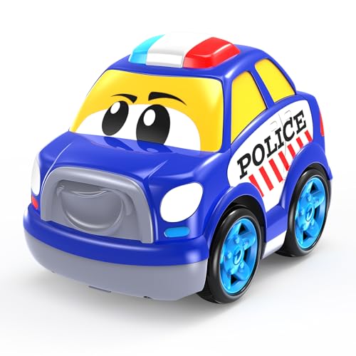 JOLLY FUN Ferngesteuertes Auto ab 2 3 4 5 Jahre,19CM Polizei Spielzeugauto mit Fernbedienung,Cartoon RC Auto Weihnachten Geschenk für Junge Mädchen von JOLLY FUN