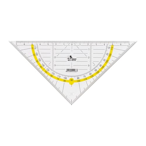 JOLLY Geometrie-Dreieck, 16 cm, transparent, mit Griff, Winkelskala, Hilfslinien, stabil, aus Kunststoff, für Schule, Zeichnen, Rechnen, Geometrieunterricht JOLLY Geometrie-Dreieck, 16 cm, transparent, mit Griff, Winkelskala, Hilfslinien, stabil, aus Kunststoff, für Schule, Zeichnen, Rechnen, Geometrieunterricht von JOLLY