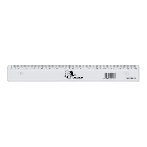 JOLLY Standard-Lineal, 16 cm, transparent, stabil, aus Kunststoff, für Schule, Rechnen, Zeichnen, Schreiben, ideal für Etui, Schultasche, Unterricht JOLLY Standard-Lineal, 16 cm, transparent, stabil, aus Kunststoff, für Schule, Rechnen, Zeichnen, Schreiben, ideal für Etui, Schultasche, Unterricht von JOLLY