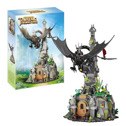 City of Taming Dragons Bausteine Bausatz, 998 Klemmbausteine Episches Drachen-BAU-Set, Architektur Konstruktionsspielzeug Geschenk für Erwachsene und Kinder von JOMIOD