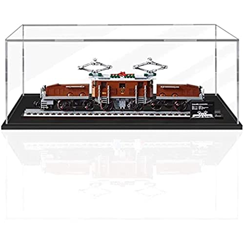 JOMIOD Acryl Schaukasten Vitrine für Lego 10277 Lokomotive Krokodil, Staubdichte Vitrine Transparent Acryl Vitrine Schaukasten Kompatibel Lego 10277 Modell - Ohne Modell Kit von JOMIOD