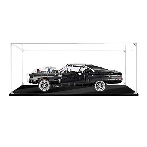 JOMIOD Acryl Schaukasten Vitrine für Lego 42111 Technic Dom's Dodge Charger, Staubdichte Vitrine Transparent Acryl Vitrine Schaukasten Kompatibel Lego 42111 Modell - Ohne Modell Kit von JOMIOD