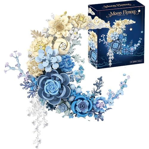 JOMIOD Blue Moon Flower-Bausatz, 934 Klemmbausteine Botanische Sammlung, Halbmondförmige Künstliche Blumen, MOC Baustein Set für Erwachsene oder Kinder, Heimdekoration, Wandkunst-Dekoration JOMIOD Blue Moon Flower-Bausatz, 934 Klemmbausteine Botanische Sammlung, Halbmondförmige Künstliche Blumen, MOC Baustein Set für Erwachsene oder Kinder, Heimdekoration, Wandkunst-Dekoration von JOMIOD