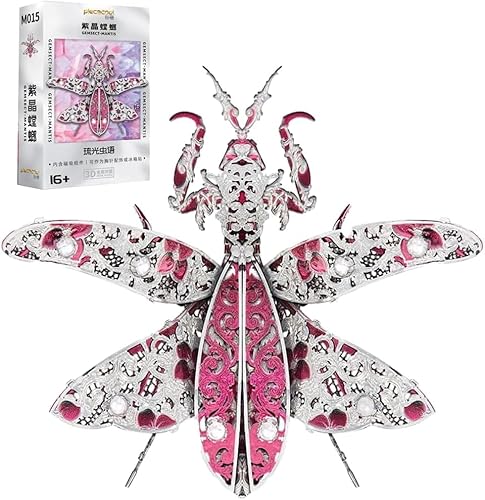 JOMIOD Metall 3D Puzzle Kit, 3D Puzzle Insekt Konstruktionsspielzeug Metall Mechanischer Tier Baukasten Geschenk für Erwachsene und Kinder (Gottesanbeterin) von JOMIOD