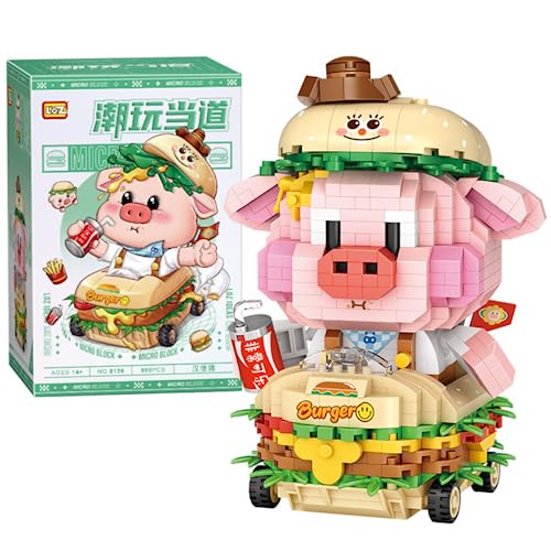 JOMIOD Mini Bausteine Tier Modell, 990 Klemmbausteine Hamburger Schwein Bauspielzeug, Mikro Tier Block DIY Spielzeug, Mini Tier Bricks Bauen Bauklötze Satz kreatives Spielzeug für Kinder von JOMIOD