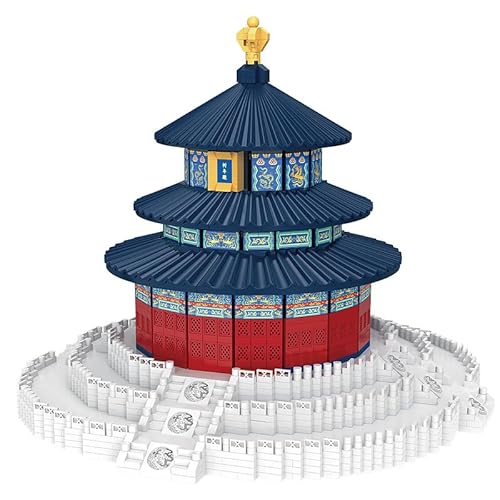 JOMIOD Modular Haus Bausteine, 2500+ Klemmbausteine Tempel des Himmels Chinesische Alte Berühmte Architektur Modular Gebäude, MOC Architektur Modular Haus Bausteine, Not Kompatibel mit Lgo von JOMIOD