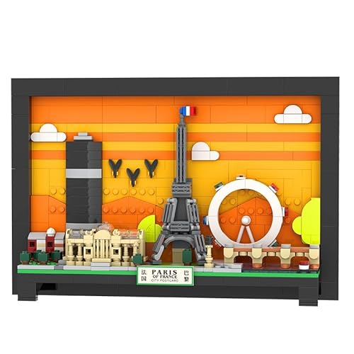 JOMIOD Paris in Miniatur Baustein Set, 598 Klemmbausteine Weltberühmtes Architekturmodell Mini Baustein Bausatz, Konstruktionsspielzeug Geschenk für Erwachsene und Kinder von JOMIOD
