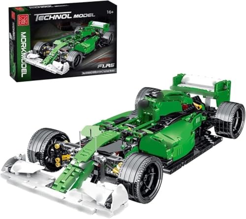 JOMIOD Technik Bausteine ​​Rennwagen Formel F1, 1100 Klemmbausteine 1:14 MOC Technik Sportwagen Modellbausatz, Mork F1 Rennwagen Kompatibel mit Lego (Grün) von JOMIOD