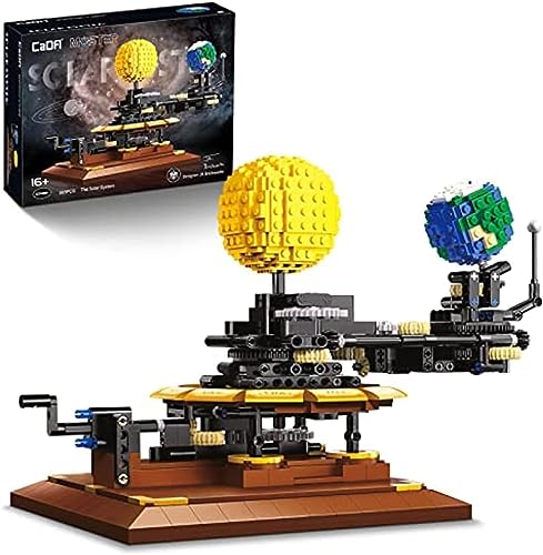 Technik Erde Mond Sonne Bausteine Bausatz, CADA Master C71004W 865 Klemmbausteine Prototyp MOC-4477，MOC solar System Set, Designer: JK Brickwords, Kompatibel mit Lego von JOMIOD