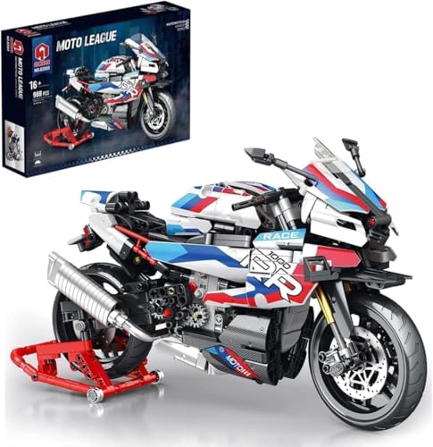 JOMIOD Technik Motorrad für BMW M 1000RR Motorrad Modell, 1920 Teile Technik Geländemotorrad Bausteine, Technik Supermotorrad MOC Motorbike Klemmbausteine Kompatibel mit Großen Marken von JOMIOD