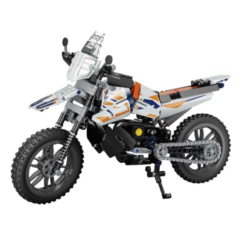 JOMIOD Technik Motorrad Bausteine für KTM-790, 435 Klemmbausteine Technik Geländemotorrad Bausatz, MOC Supermotorrad Konstruktionsspielzeug Modell Kompatibel mit Lgo von JOMIOD