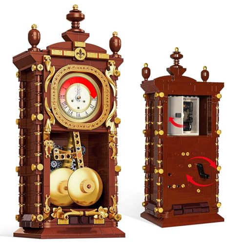 JOMIOD Vintage Retro Schaukeluhr-Bausatz, 751 Klemmbausteine Pendeluhren Bausteinspielzeug mit Funktionalem Mechanischem Modellbausatz, Heimdeko-Geschenk für Erwachsene, Teenager, Kinder JOMIOD Vintage Retro Schaukeluhr-Bausatz, 751 Klemmbausteine Pendeluhren Bausteinspielzeug mit Funktionalem Mechanischem Modellbausatz, Heimdeko-Geschenk für Erwachsene, Teenager, Kinder von JOMIOD