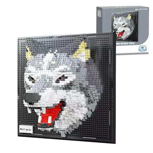 JOMIOD Wolfsgesicht Bausteine Bausatz, 2214 Klemmbausteine Wolf Waldtier Modell Spielzeug Kit, STEM Heulender Wolf Modellbausätze für Wanddekoration und Baulust JOMIOD Wolfsgesicht Bausteine Bausatz, 2214 Klemmbausteine Wolf Waldtier Modell Spielzeug Kit, STEM Heulender Wolf Modellbausätze für Wanddekoration und Baulust von JOMIOD