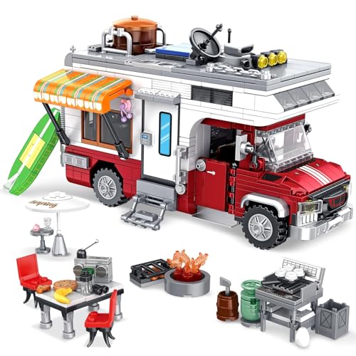 Technik Auto Bausteine Bausatz, 924 Klemmbausteine Touristisches Picknick Auto, Technic Rennwagen Modell Konstruktionsspielzeug Kompatibel mit Lgo Technic Technik Auto Bausteine Bausatz, 924 Klemmbausteine Touristisches Picknick Auto, Technic Rennwagen Modell Konstruktionsspielzeug Kompatibel mit Lgo Technic von JOMIOD