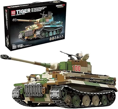 Technik Panzer Bausteine Bausatz, 2276 Klemmbausteine Militär Germany Tiger I Tank Modellbausatz, Technik Militär Panzer Modell mit 6 Minifiguren, Kompatibel mit Lego Technic von JOMIOD