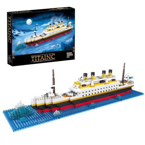 Titanic Bausteine Bausatz, 1068 Klemmbausteine Kreuzfahrtschiff Titanic zum Bauen und Präsentieren, Spielzeug Geschenk für Kinder und Erwachsene, kompatibel mit Creator Expert 10294 Titanic Bausteine Bausatz, 1068 Klemmbausteine Kreuzfahrtschiff Titanic zum Bauen und Präsentieren, Spielzeug Geschenk für Kinder und Erwachsene, kompatibel mit Creator Expert 10294 von JOMIOD