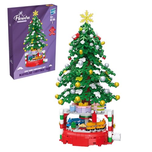 JOMIOD Weihnachtsbaum Bausteine Bausatz, 515 Klemmbausteine Weihnachtsbaum mit Baumschmuck Building Blocks Set, Weihnachten Geschenke Spielzeug für Erwachsene und Kinder, Kompatibel mit Lgo von JOMIOD