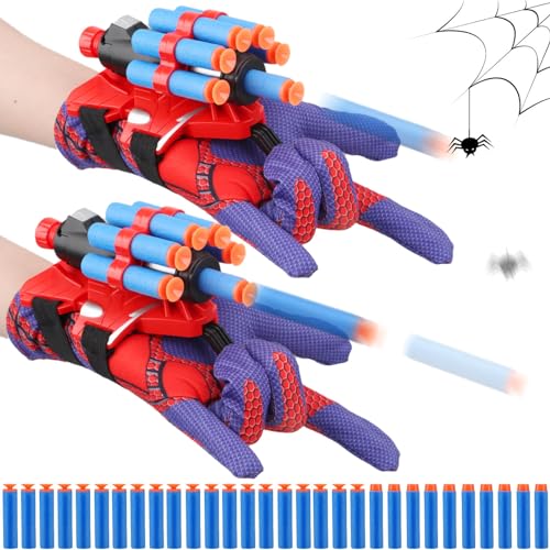 JONEG Spider Launcher Handschuh Spider Hero Handschuhe Handgelenk Spielzeug Set für Cosplay Handschuh Geschenke für Kinder 3-8 Jahre Mädchen Junge Spielzeug ab Jahre Geburtstag Geschenkideen von JONEG