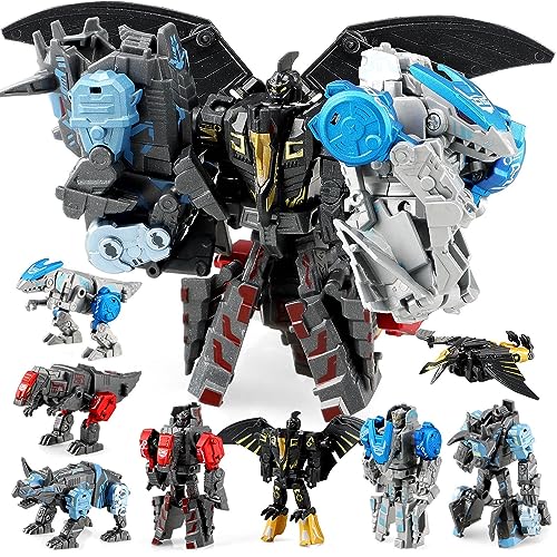 JONEG Transforming Dino Roboter Toys Verwandlungsroboter Dinosaurier Spielzeug Deformation Toys für Kinder Geschenke für Kinder 3-8 Jahre Mädchen Junge Spielzeug ab Jahre Geburtstag Geschenkideen von JONEG
