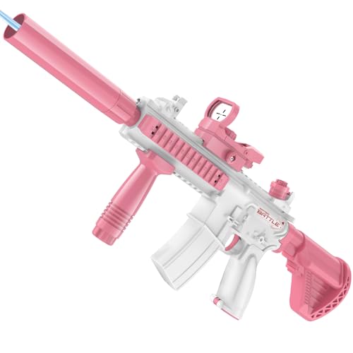 Wasserpistolen für Kinder im Alter von 8-12 Jahren (Pink) inkl. wiederaufladbarem Lithium-Akku von JONEG