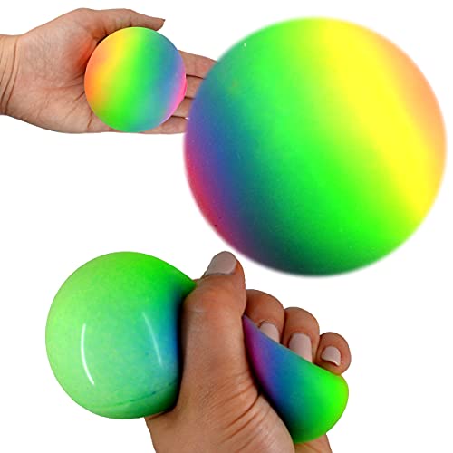 JONOTOYS Quetschball Regenbogen Squeezeball Bunt XL Antistress Ball Knetball 7cm Sensorik von JONOTOYS