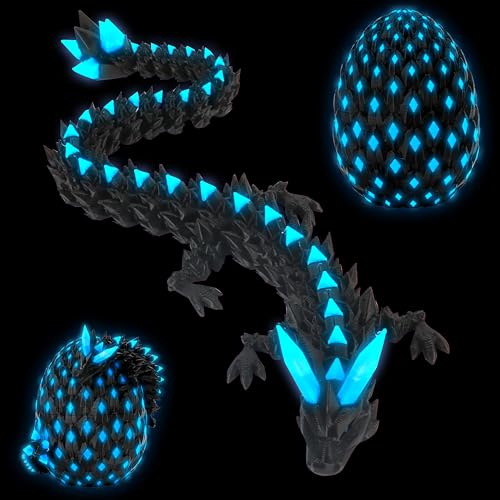 JONRRYIN 3D Gedrucktes Drachenei mit Drache, Drachen Spielzeug mit Augen, Kreative Spielzeug und Deko, Erwachsene Kinder Drachen Ei 3D Deko Schreibtischspielzeug Geschenke von JONRRYIN