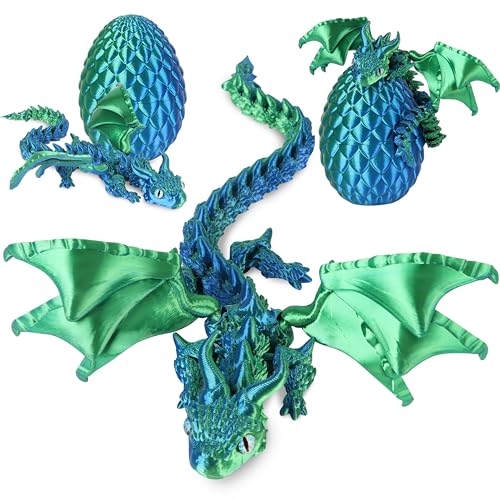 JONRRYIN 3D Gedrucktes Drachenei mit Drache, Drachen Spielzeug mit Augen, Kreative Spielzeug und Deko, Erwachsene Kinder Drachen Ei 3D Deko Schreibtischspielzeug Geschenke von JONRRYIN