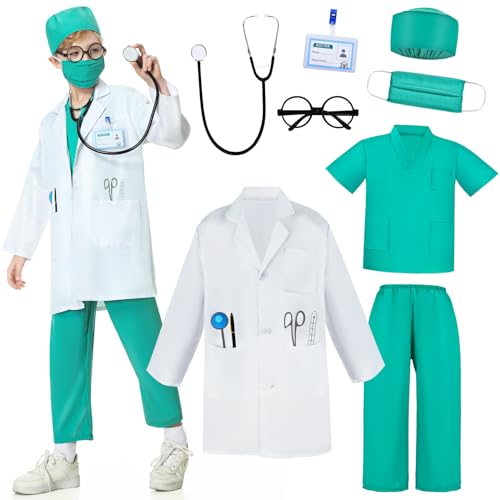 JONRRYIN Arzt Kostüme Kinder, Arztkittel Kinder, Kostüm Chirurg Kinder mit Doktor Rollenspiel Zubehör, Doctor Fancy Dress Up Spielsets Fasching Geschenke für Kinder 3 4 5 6 7 8 9 10 Jahre-130 JONRRYIN Arzt Kostüme Kinder, Arztkittel Kinder, Kostüm Chirurg Kinder mit Doktor Rollenspiel Zubehör, Doctor Fancy Dress Up Spielsets Fasching Geschenke für Kinder 3 4 5 6 7 8 9 10 Jahre-130 von JONRRYIN