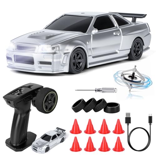 JONRRYIN Drift Ferngesteuertes Auto, 1:43 RC Drift Car (Grau Pro - Gyroskop) von JONRRYIN