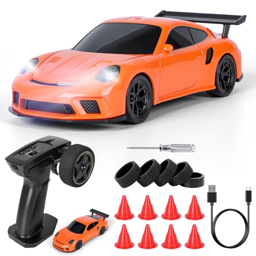 JONRRYIN Drift Ferngesteuertes Auto, 1:43 RC Drift Car (Orange - Standard) von JONRRYIN