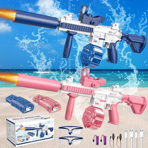 JONRRYIN Elektrische Wasserpistole für Erwachsene Kinder, Automatische Wasserpistole, Großer Reichweite, Wasserspritzpistole von JONRRYIN