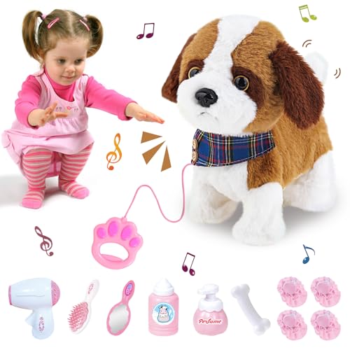 JONRRYIN Hund Spielzeug Kinder, Interaktives Haustier Hund, Elektronisches Haustier Hund mit Leine der Läuft und Bellt, Plüschwelpe Spielzeug Hund für Toddle Mädchen Junge JONRRYIN Hund Spielzeug Kinder, Interaktives Haustier Hund, Elektronisches Haustier Hund mit Leine der Läuft und Bellt, Plüschwelpe Spielzeug Hund für Toddle Mädchen Junge von JONRRYIN