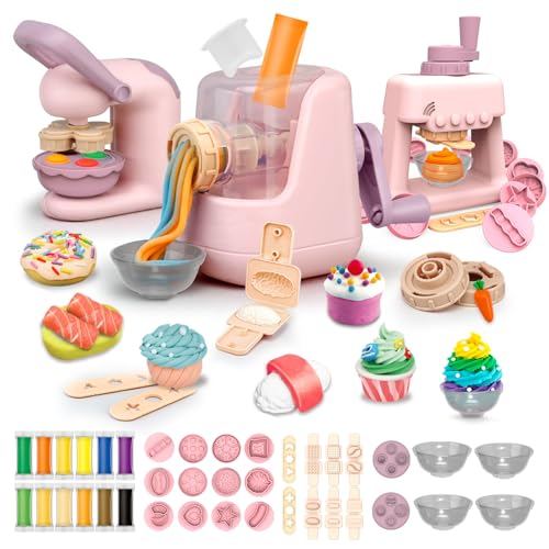 JONRRYIN Knete Set für Kinder, 65 Stück Knete Zubehör Knetwerkzeug mit 12 Modelliermasse, Kreatives Kinderknete Dough Nudelmaschine Spielset, Spielzeug Geschenk Mädchen & Junge (Rosa) JONRRYIN Knete Set für Kinder, 65 Stück Knete Zubehör Knetwerkzeug mit 12 Modelliermasse, Kreatives Kinderknete Dough Nudelmaschine Spielset, Spielzeug Geschenk Mädchen & Junge (Rosa) von JONRRYIN