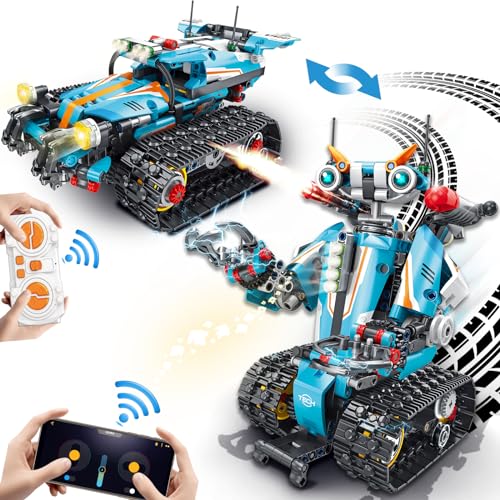 JONRRYIN Technik Ferngesteuert Roboter für Kinder, 701 Stücke 2 in 1 Fernbedienung Roboter und Geländewagen Bauspielzeug, Roboter Programmierbar per APP und Fernbedienung Geschenk für 8-12 Jahren JONRRYIN Technik Ferngesteuert Roboter für Kinder, 701 Stücke 2 in 1 Fernbedienung Roboter und Geländewagen Bauspielzeug, Roboter Programmierbar per APP und Fernbedienung Geschenk für 8-12 Jahren von JONRRYIN