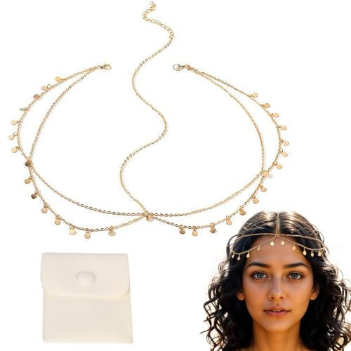 JOOTUEPO Gold Göttin Kopfkette, Pailletten Boho Quaste Haarkette, Wahrsagerin Kopfschmuck, Gold Cleopatra Kopfschmuck, Boho Kopfkette, Festival Kostüm Haarschmuck für Frauen und Mädchen JOOTUEPO Gold Göttin Kopfkette, Pailletten Boho Quaste Haarkette, Wahrsagerin Kopfschmuck, Gold Cleopatra Kopfschmuck, Boho Kopfkette, Festival Kostüm Haarschmuck für Frauen und Mädchen von JOOTUEPO