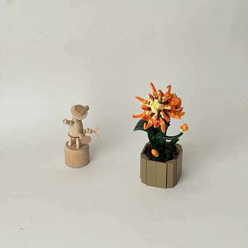 JOOZLEWELT Chrysantheme 369 pcs Blumen Sukkulenten Bonsai Baustein Set,Pflanzen Klemmbausteine Blumen,Blumen Bausteine Mädchen,Mini Flowers Botanische Deko,Room Decor Heimdekoration von JOOZLEWELT