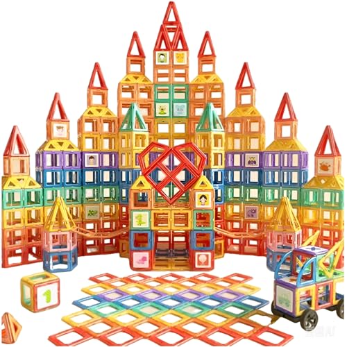 JOOZLEWELT Magnetische Konstruktionsspielzeug 158 Teile für Kinder Bauen Lernen und Entdecken Kinder ab 3 Jahren von JOOZLEWELT