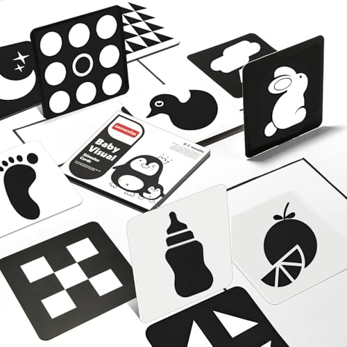 Joozlewelt Kontrastkarten Baby schwarz weiß Bilder 0-3 Monate, Lernkarten für Visuelle Stimulation und Entwicklung des Gehirns ab 0 Monate, Black and White Cards for Newborn Babys Joozlewelt Kontrastkarten Baby schwarz weiß Bilder 0-3 Monate, Lernkarten für Visuelle Stimulation und Entwicklung des Gehirns ab 0 Monate, Black and White Cards for Newborn Babys von JOOZLEWELT