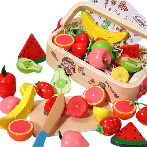 joozlewelt Kinderküche, Holz-Zubehör für Spielküchen, Holz-Spielküchenzeug zum Schneiden von Obst, Gemüse und Lebensmitteln , Lernspielzeug für Kinder, Rollenspielzeug, pädagogisches Spielz joozlewelt Kinderküche, Holz-Zubehör für Spielküchen, Holz-Spielküchenzeug zum Schneiden von Obst, Gemüse und Lebensmitteln , Lernspielzeug für Kinder, Rollenspielzeug, pädagogisches Spielz von JOOZLEWELT