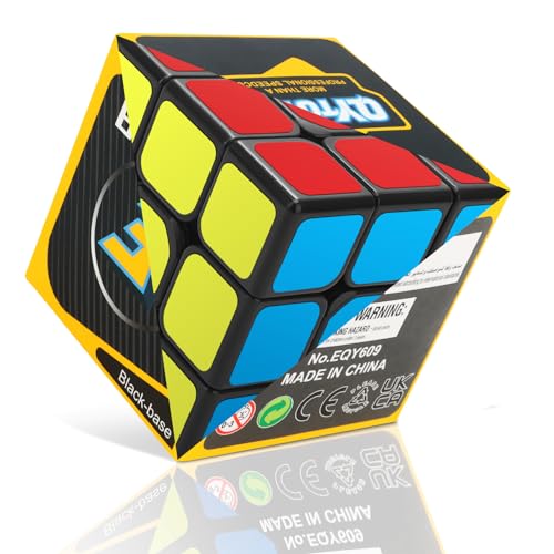 JOPHEK Zauberwürfel, Speed Cube Schwarzer Aufkleberwürfel Original Speed Cube Puzzlewürfel, Schneller und Professioneller (3x3x3) von JOPHEK