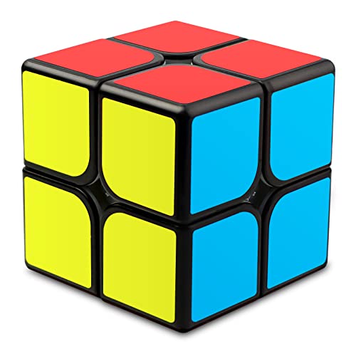 JOPHEK Zauberwürfel, Speed Cube Schwarzer Aufkleberwürfel Original Speed Cube Puzzlewürfel, Schneller und Professioneller (2x2x2) von JOPHEK