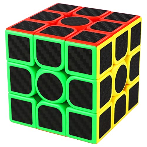 JOPHEK Zauberwürfel, 3x3 Speed Cube Original Magic Cube - Schneller & Professioneller - Aufkleber aus Kohlefaser (3x3) von JOPHEK