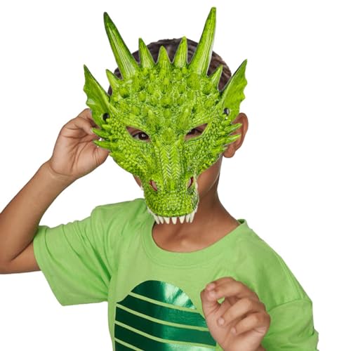 JOPOYOCO Drachenmaske, Neuheit Halloween Maskerade Maske Drachenkopf Maske für Festival Fancy Dress Party Karneval Cosplay Erwachsene (Grün) von JOPOYOCO