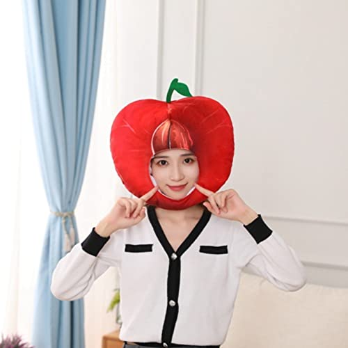JOPOYOCO Plüsch Obst Kopfbedeckung Hut Lustige Neuheit Hut Foto Requisiten Warm Cosplay Kostüm Kopf Zubehör für Party Frauen Teens (Kirsche) von JOPOYOCO