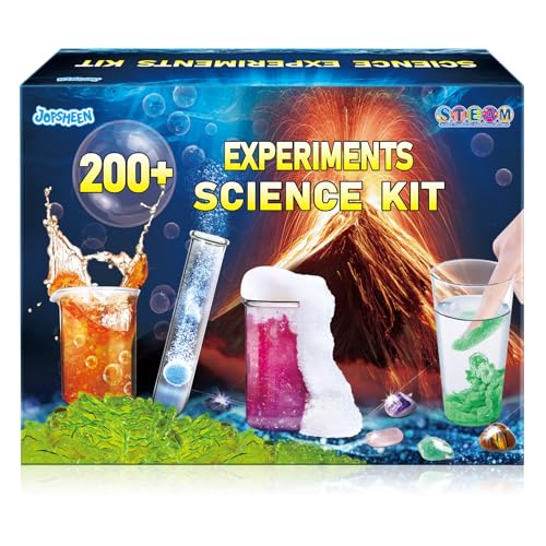 JOPSHEEN 200+ Wissenschaft Experimente Kit für Kinder, STEM Spielzeug Geschenke für Jungen Mädchen, Lernspielzeug Experimentierkasten, Chemie-Set, Vulkan von JOPSHEEN